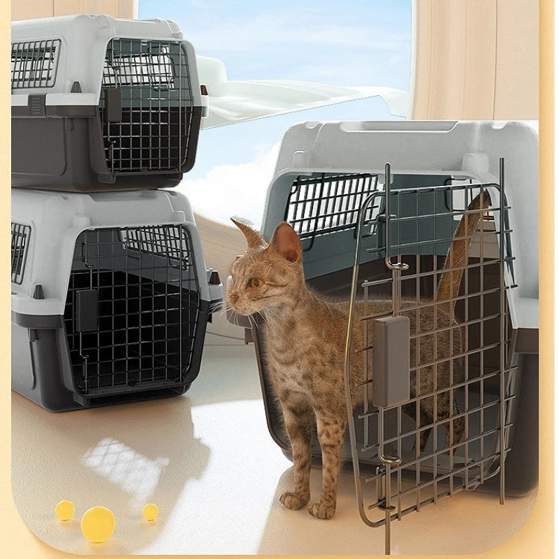 Portable Pet Carrier Travel Crate for Cats and Dogs Secure Ventilated Airline Approved Design
