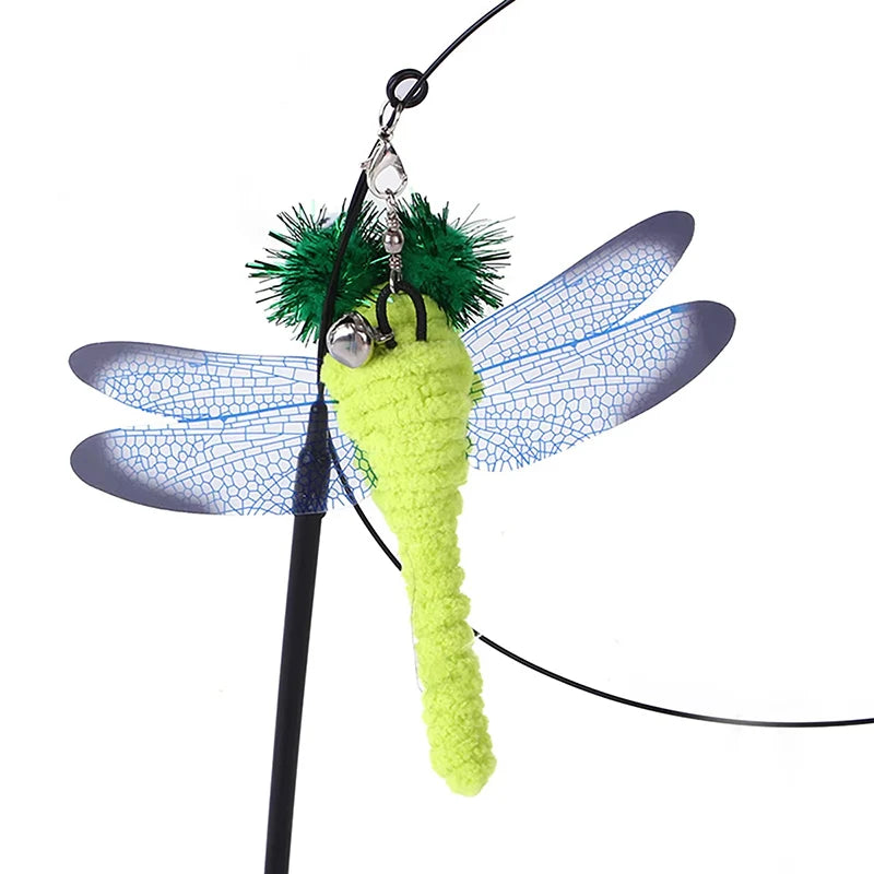 Interactive Cat Teaser Stick Suction Cup Toy Double Head Mouse Feather Bell Pet Toy