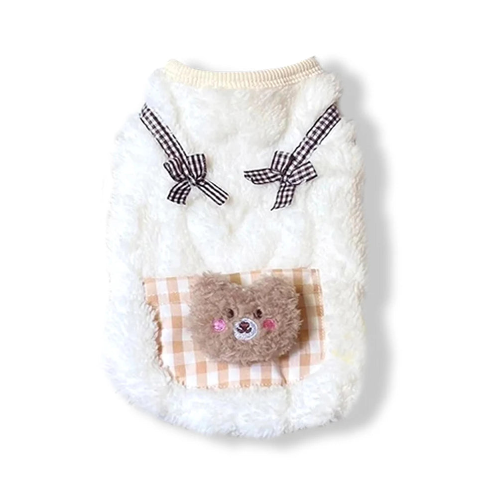 Cozy Plush Pet Vest Warm Fleece Sleeveless Coat for Small Dogs and Cats Winter Outfit