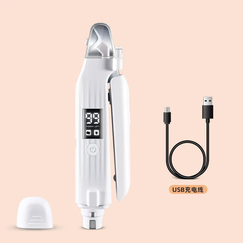 2-in-1 Dog & Cat Nail Grinder | Quiet Rechargeable Clipper with LED