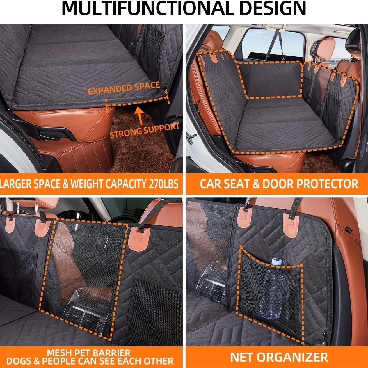 Waterproof Dog Car Seat Cover Hammock – Scratch Proof Pet Seat Protector