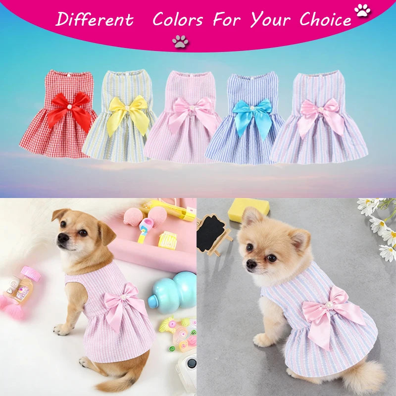 Cute Pet Flower Princess Dress for Small Dogs & Cats – Summer Skirt Outfit