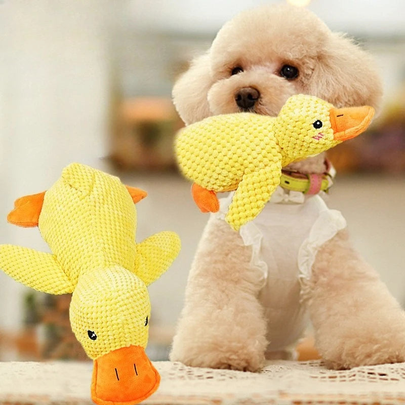 Durable Plush Duck Dog Toy – Bite-Resistant Chew Toy with Sound