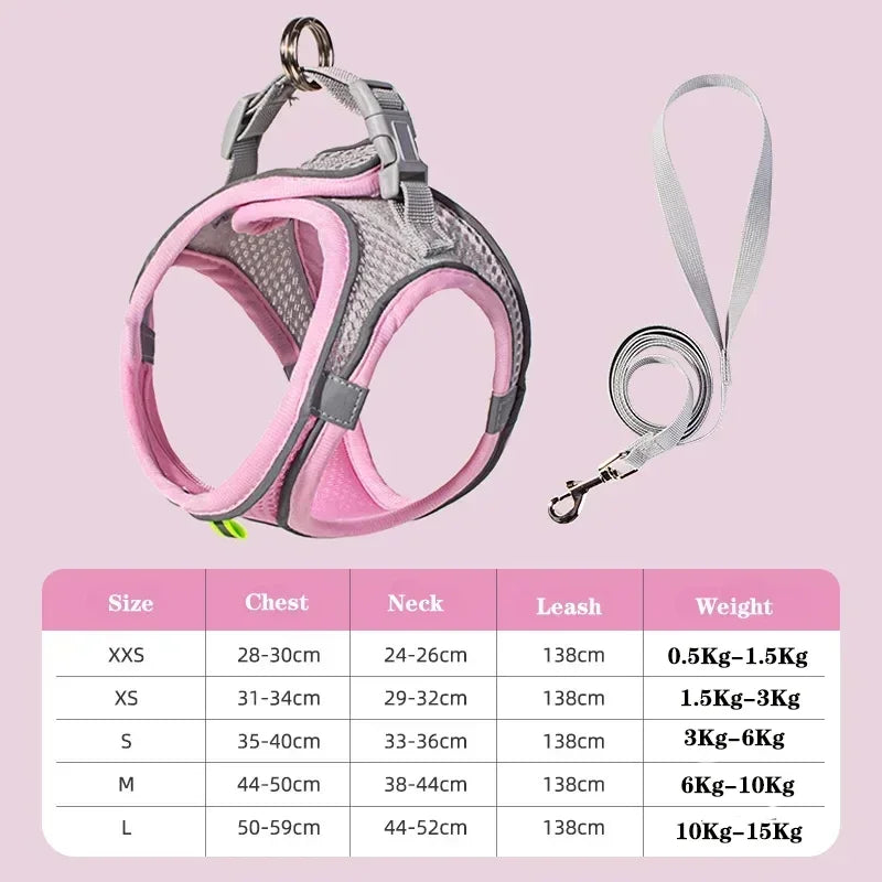 No-Pull Dog & Cat Harness & Lead Set | Adjustable Reflective Vest
