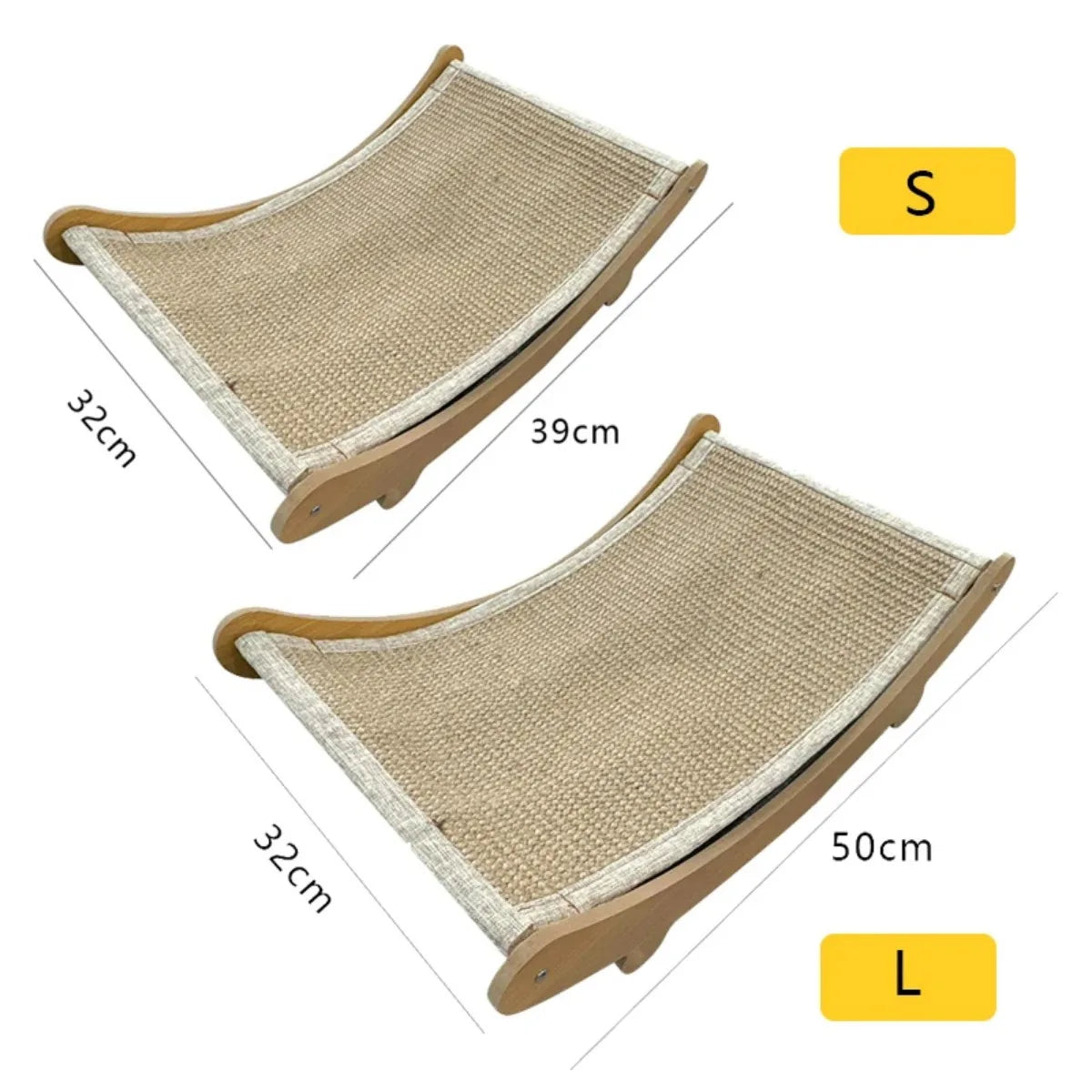 Wooden Cat Scratching Bed with Sisal | Durable Cat Scratcher & Lounger