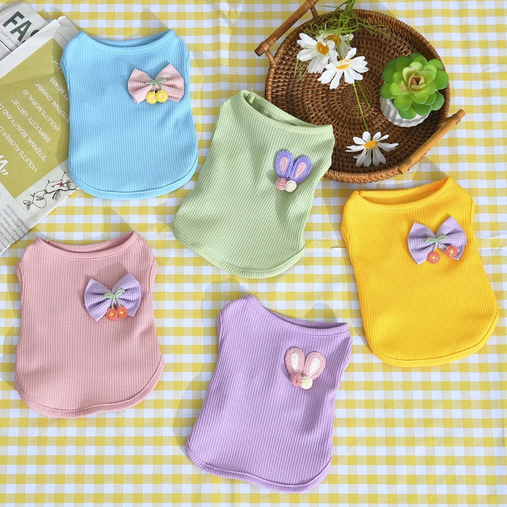 Breathable Summer Pet Vest for Dogs & Cats – Cute Butterfly & Rabbit Design