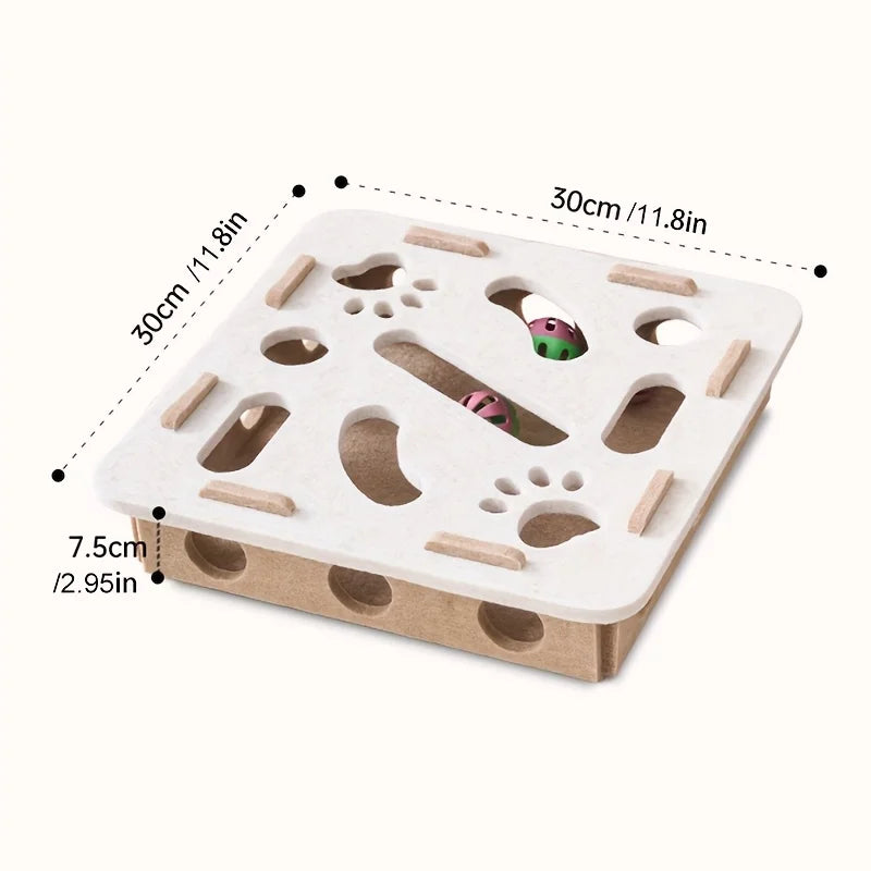 Interactive Cat Puzzle Toy Felt Maze Tunnel with Bell Ball Indoor Entertainment