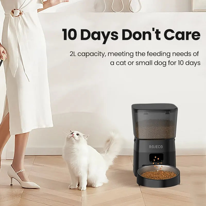 Automatic Cat Feeder with Timer & LCD Display – Portion Control Pet Food Dispenser for Cats