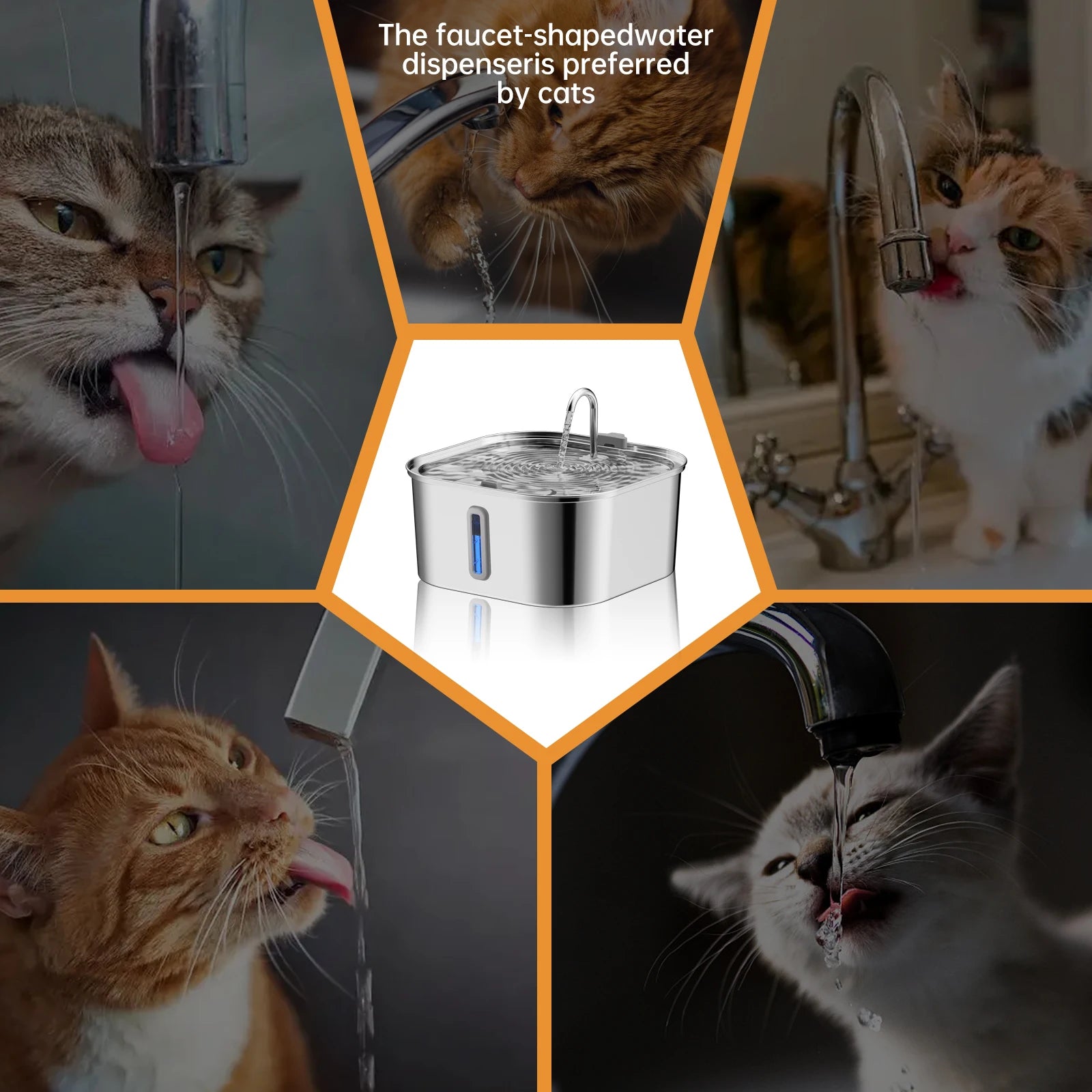 7L Dog Water Fountain Stainless Steel | Automatic Pet Drinking Fountain