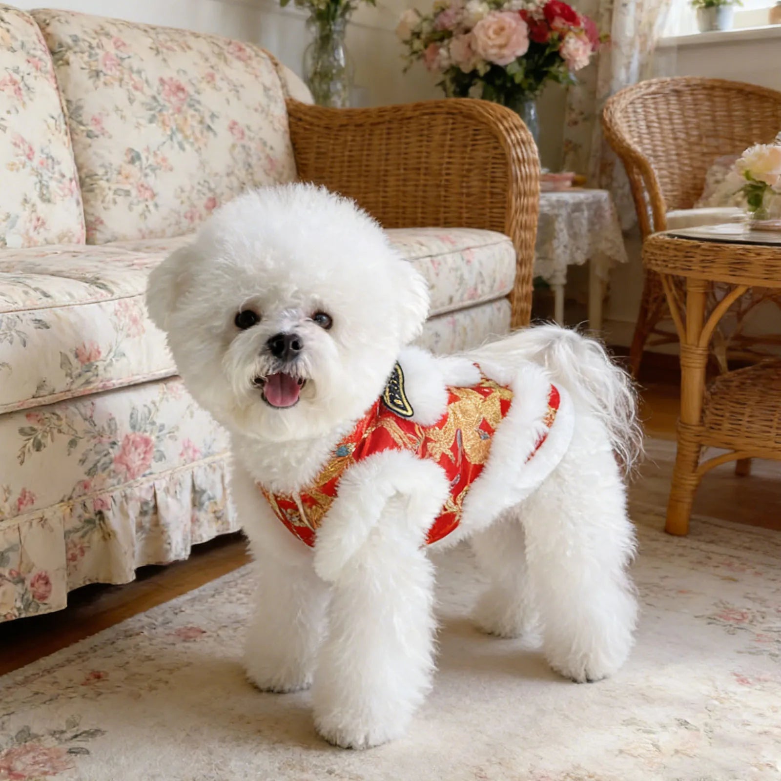 Lion Dance Dog Costume for Small & Medium Dogs – Warm Festive Pet Outfit for Winter & Holidays