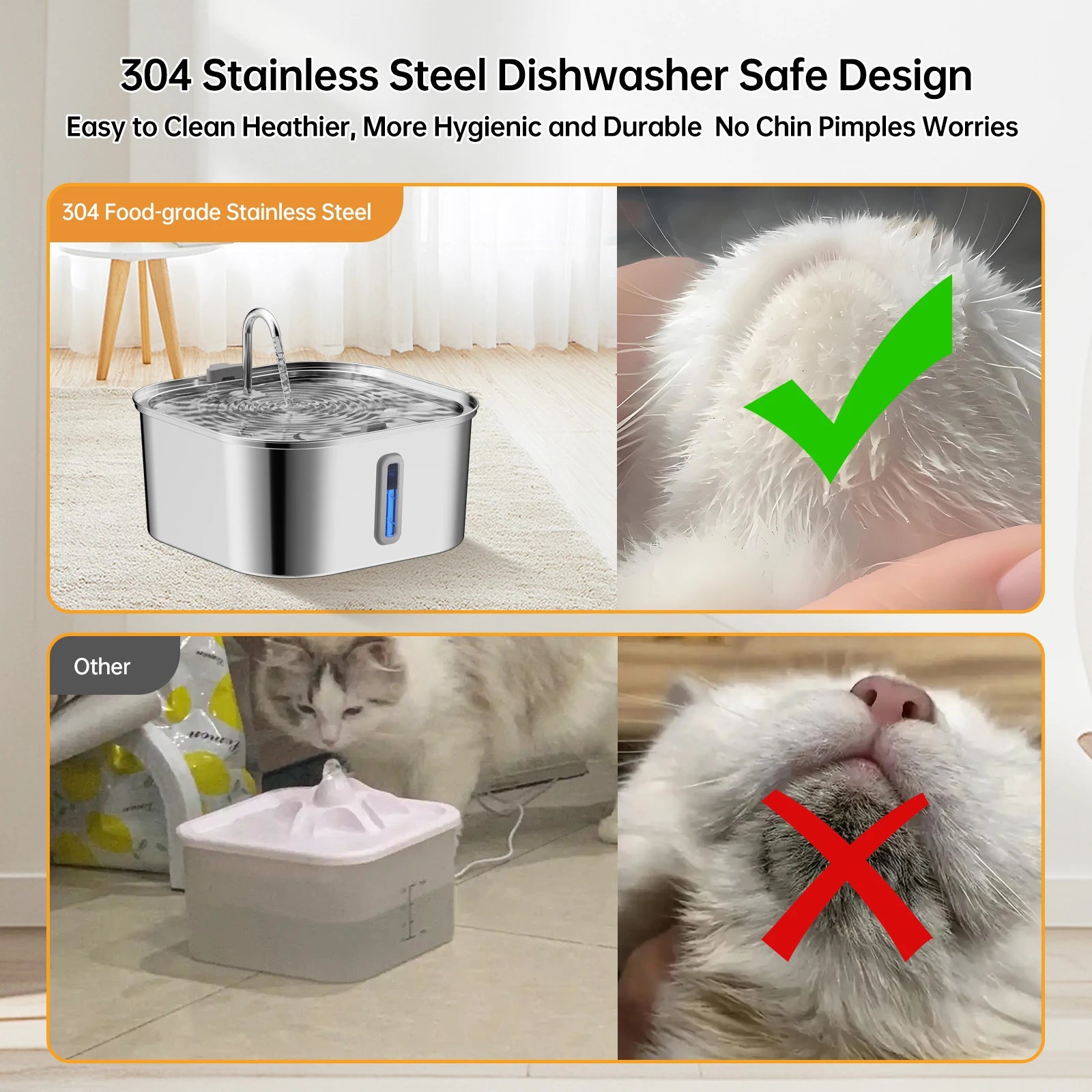 7L Dog Water Fountain Stainless Steel | Automatic Pet Drinking Fountain