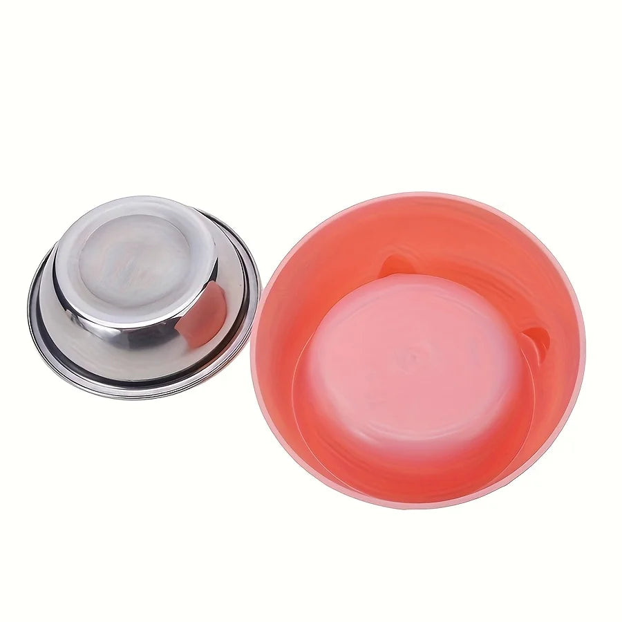 Elevated Cat Bowl Stainless Steel Inclined Food and Water Dish Neck Protection Design
