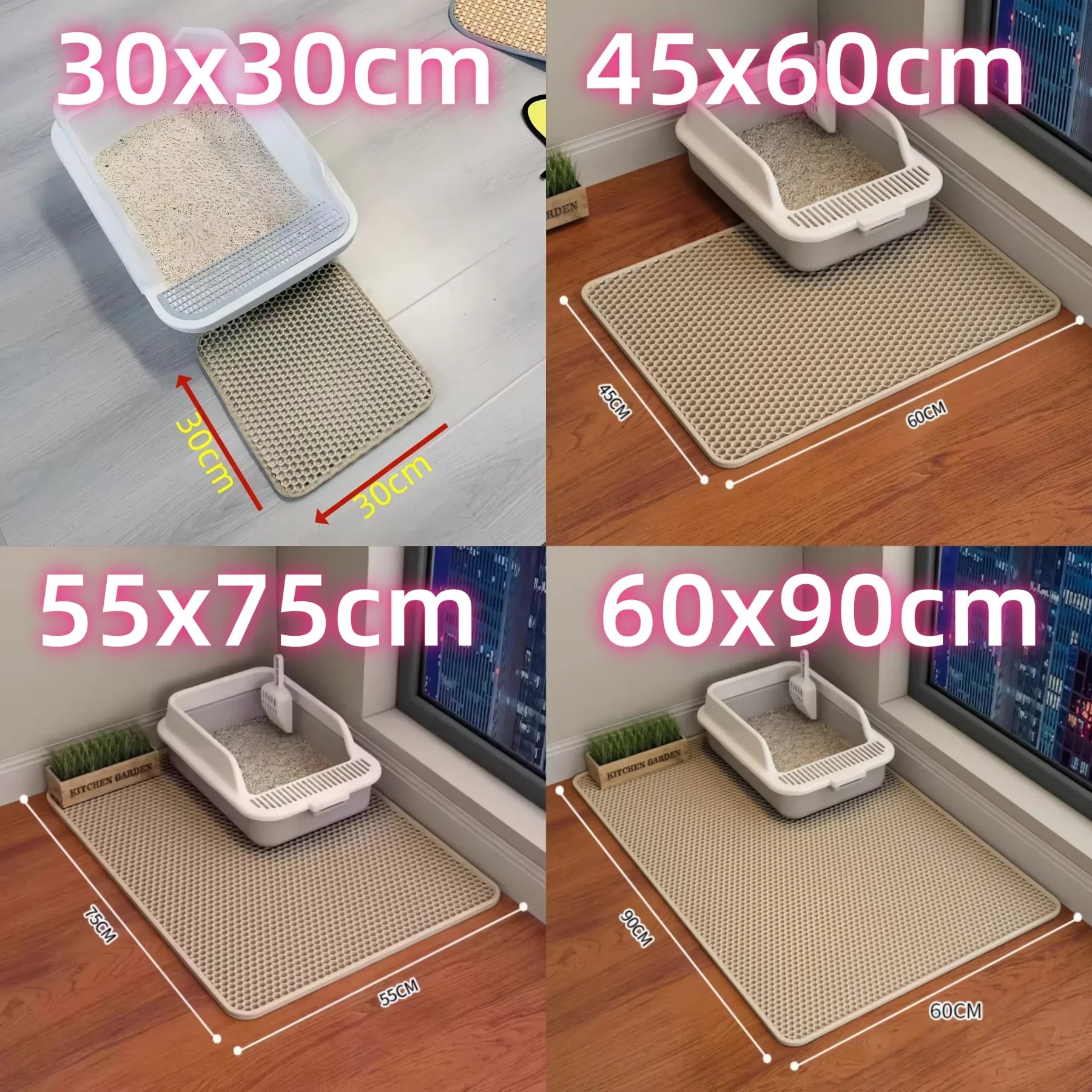 Extra Large Cat Litter Mat Waterproof | Double Layer Anti-Tracking Mat