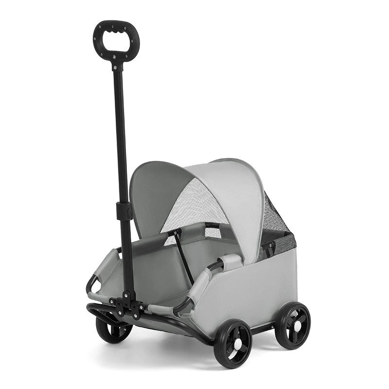 Pet Stroller with Sun Cover 4 Wheel Breathable Travel Carrier for Small and Medium Dogs Easy Entry Design
