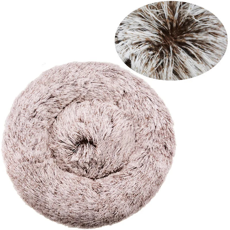 Calming Plush Dog Bed | Ultra Soft Round Washable Pet Bed UK