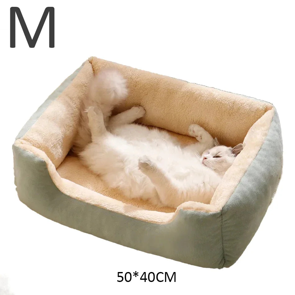 Soft Plush Cat Bed – Breathable Comfortable Pet Sleeping Mat for Cats