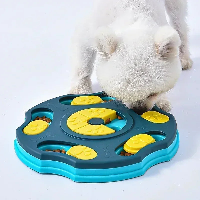Dog Puzzle Slow Feeder Bowl Interactive | Anti-Gulping IQ Training Toy