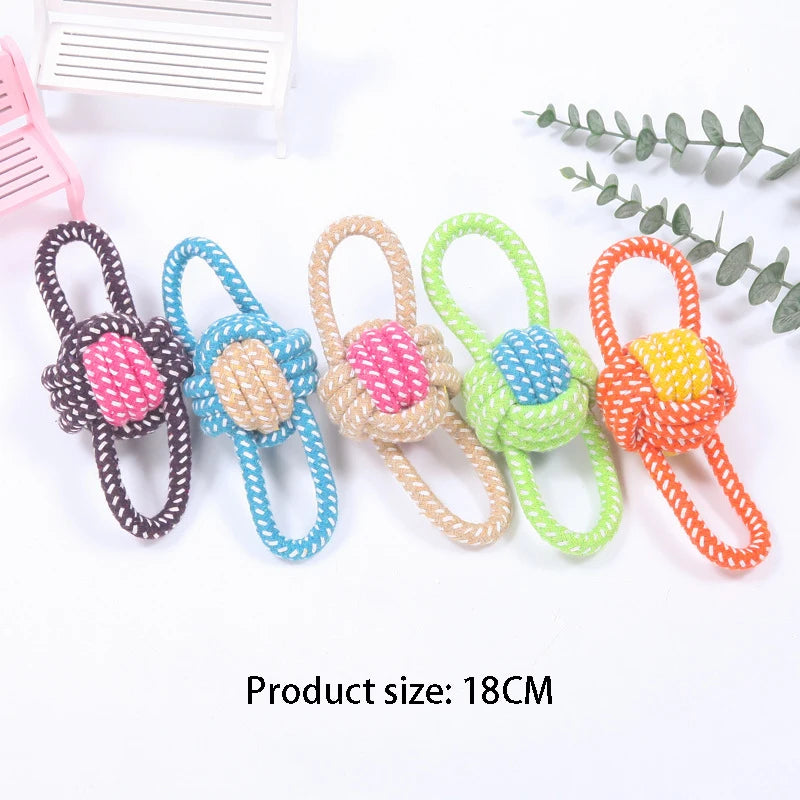 Cotton Rope Dog Chew Toy Interactive Dental Cleaning Toy for Small Medium Large Dogs