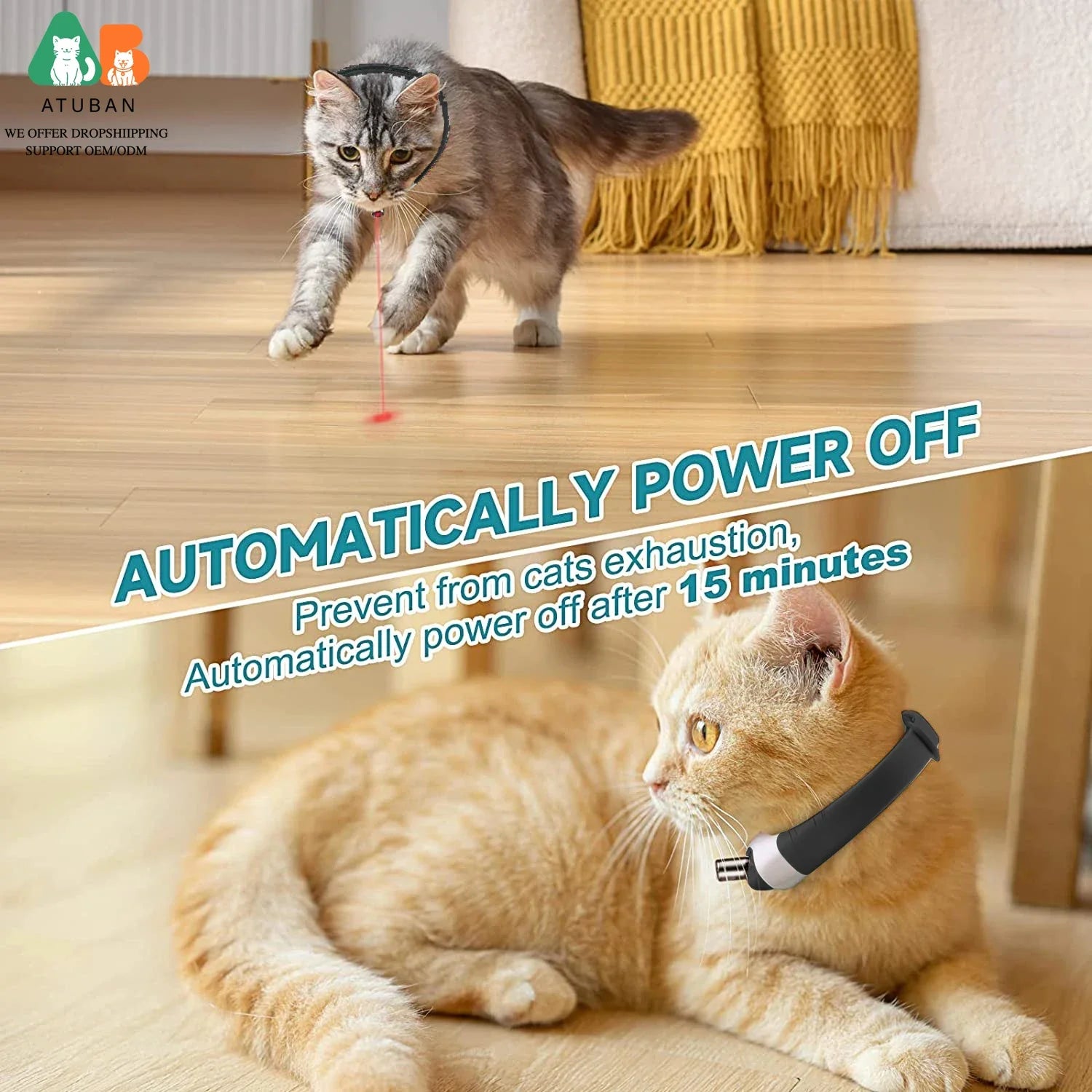 Hands-Free Laser Cat Collar Toy – USB Rechargeable Interactive Laser Collar for Indoor Cats
