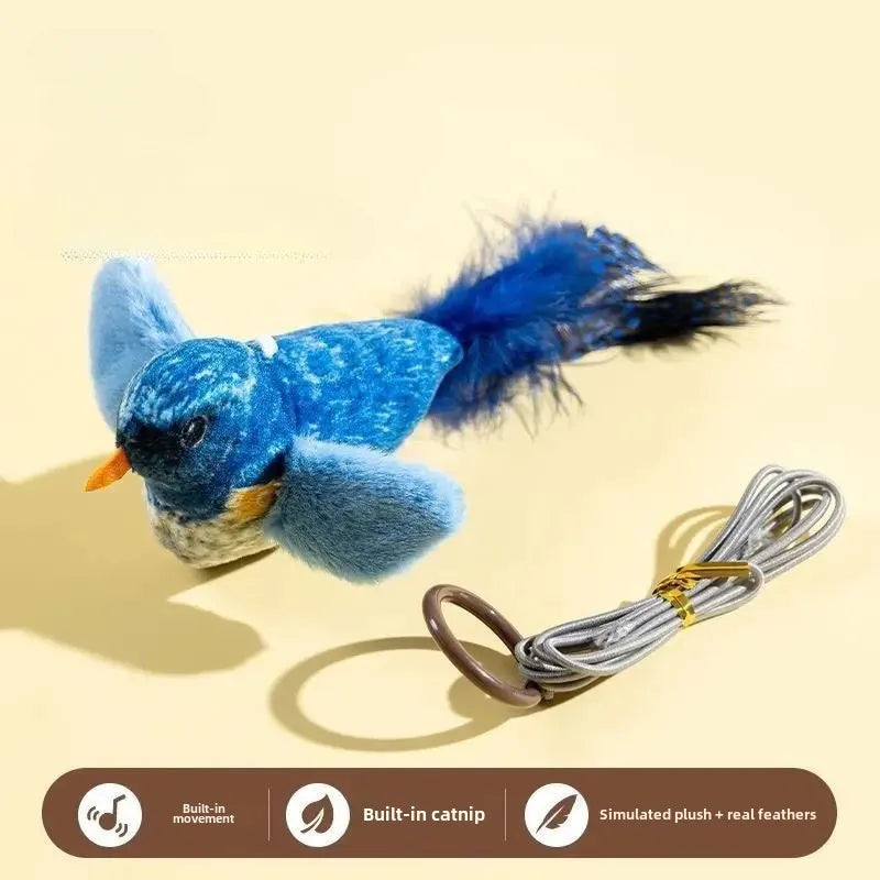 Interactive Bird Cat Toy with Sound – Hanging Catnip Teaser for Indoor Cats
