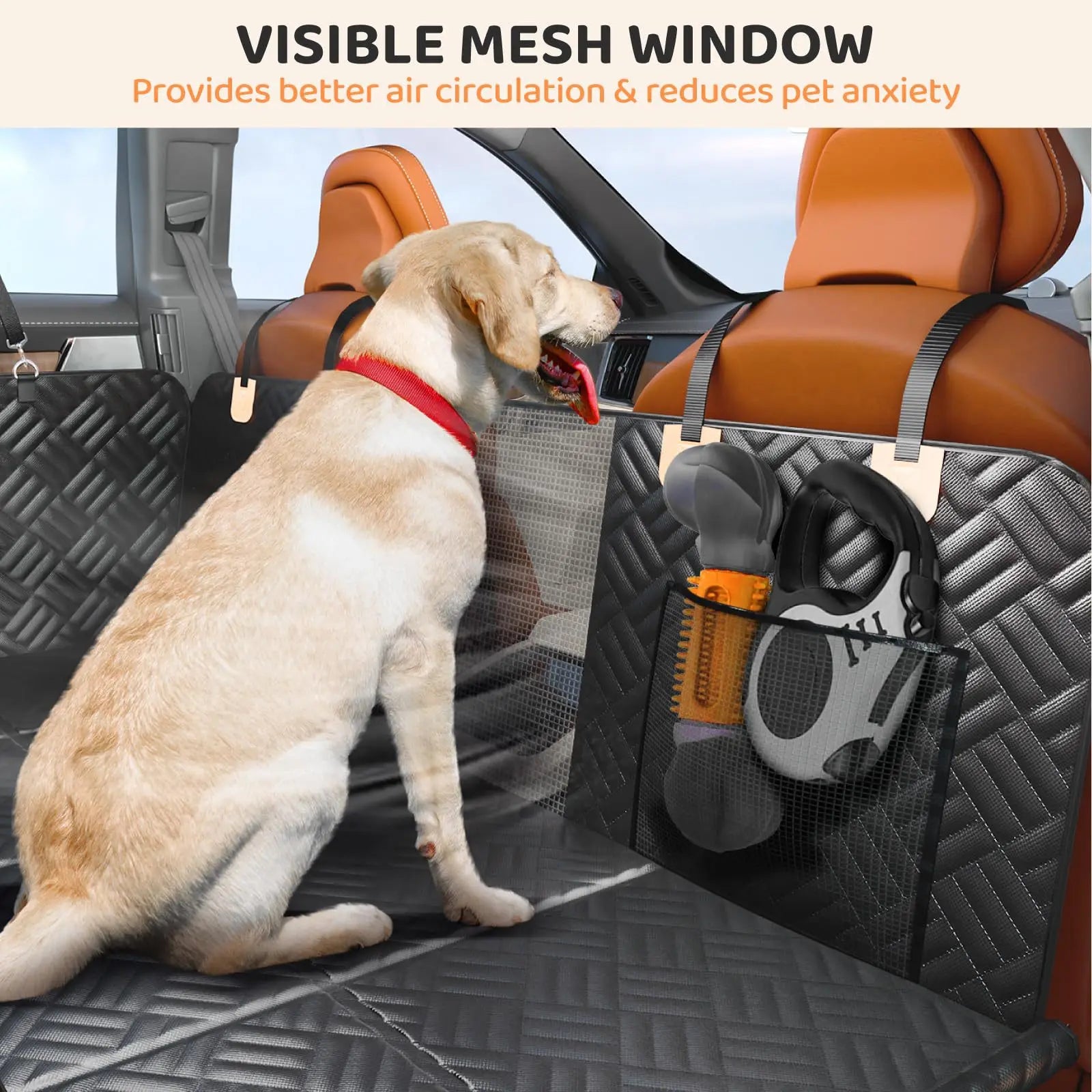Waterproof Dog Car Hammock Hard Bottom Seat Extender for SUVs Trucks