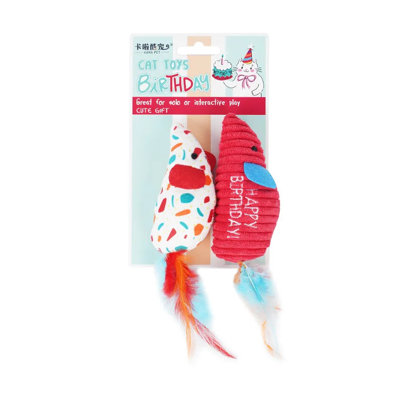 Catnip Feather Mouse Cat Toy (2 Pack) | Bark&Whiskers