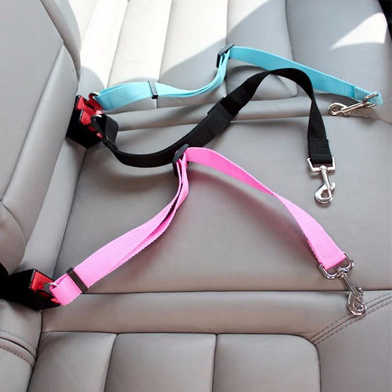 Adjustable Dog Car Seat Belt Safety Lead Clip for Pets Secure Travel Harness
