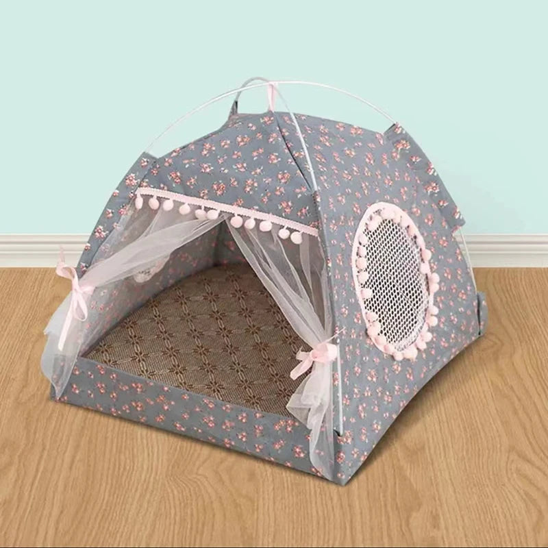 Flower Cat Tent Bed – Soft Cozy Cat House for Cats & Small Pets