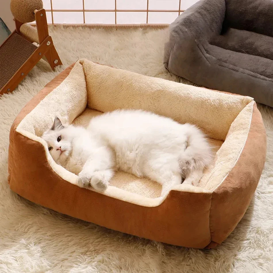 Soft Plush Cat Bed – Breathable Comfortable Pet Sleeping Mat for Cats