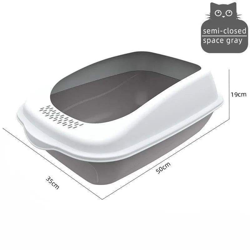 Fully Enclosed Cat Litter Box Spillproof Deodorised Large Capacity Cat Toilet with Easy Clean Design