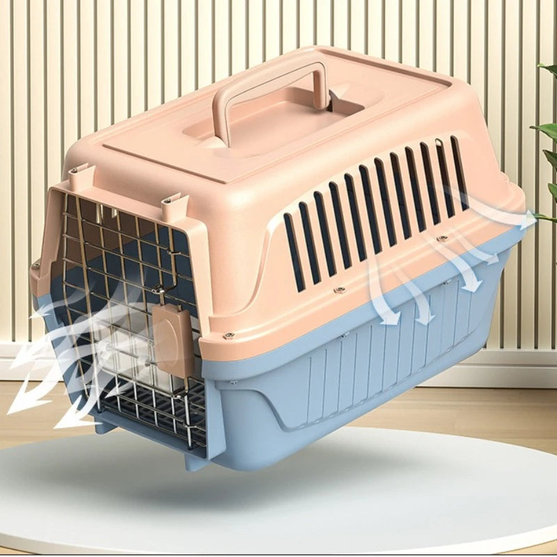 Portable Pet Carrier Travel Crate for Cats and Dogs Secure Ventilated Airline Approved Design