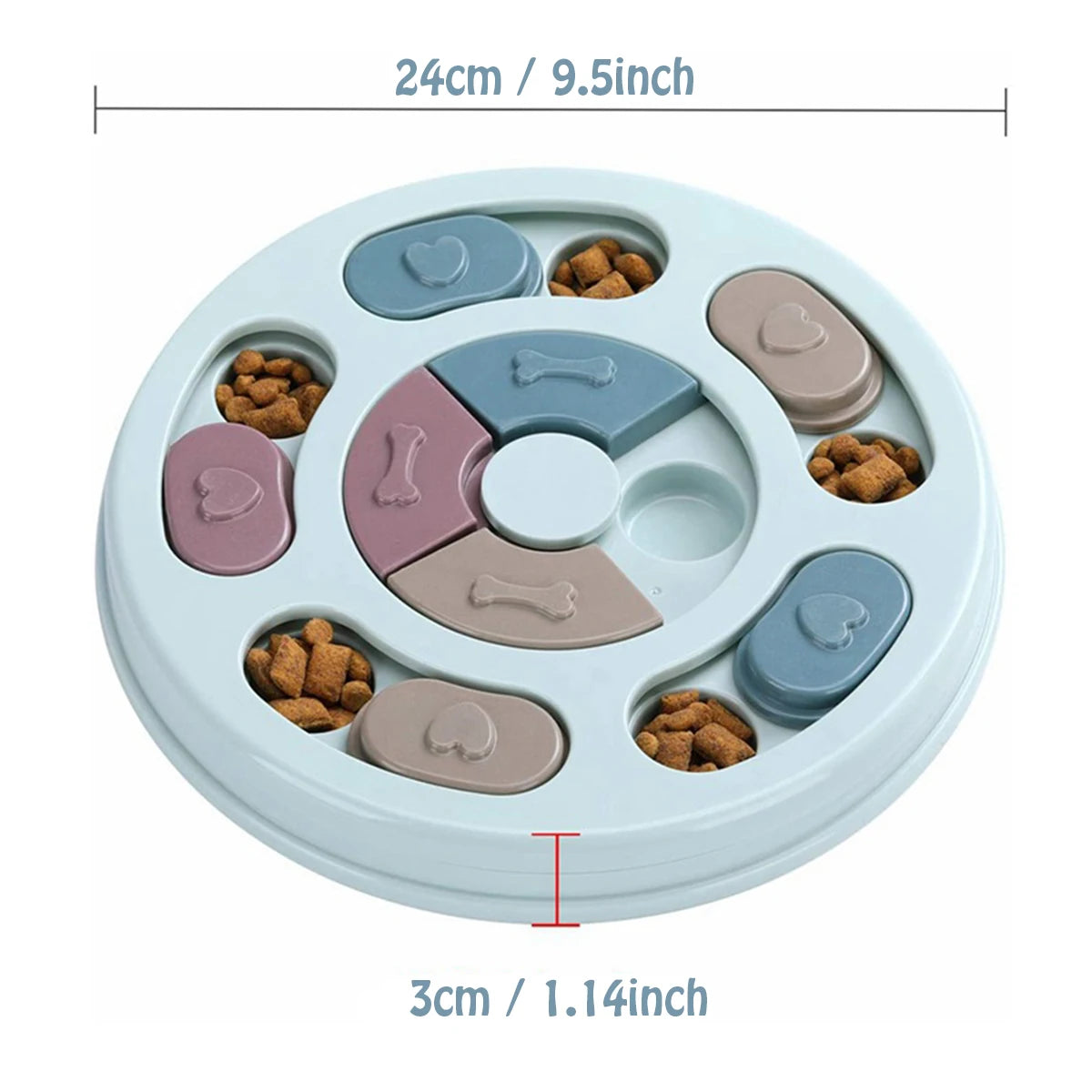 Slow Feeder Dog Bowl Interactive Puzzle | Anti-Gulping Feeding Toy