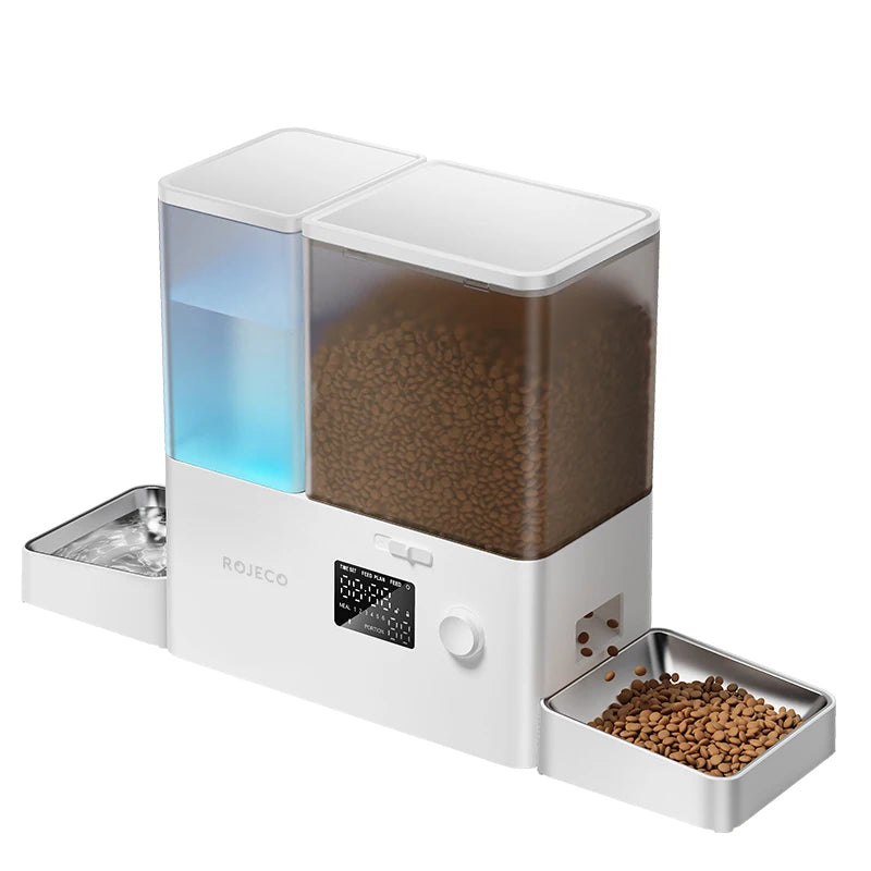 ROJECO 2-in-1 Automatic Cat Feeder & Water Fountain 8.5L | Large Capacity Pet Food Dispenser