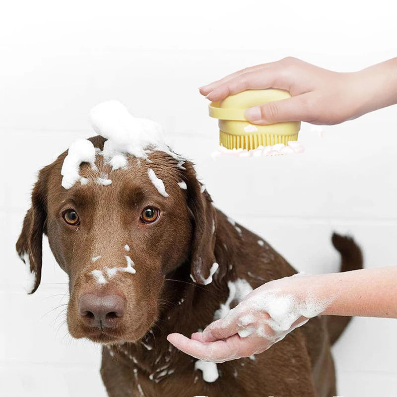 Dog Cat Bath Massage Glove Soft Silicone Grooming Brush for Cleaning Shedding Hair