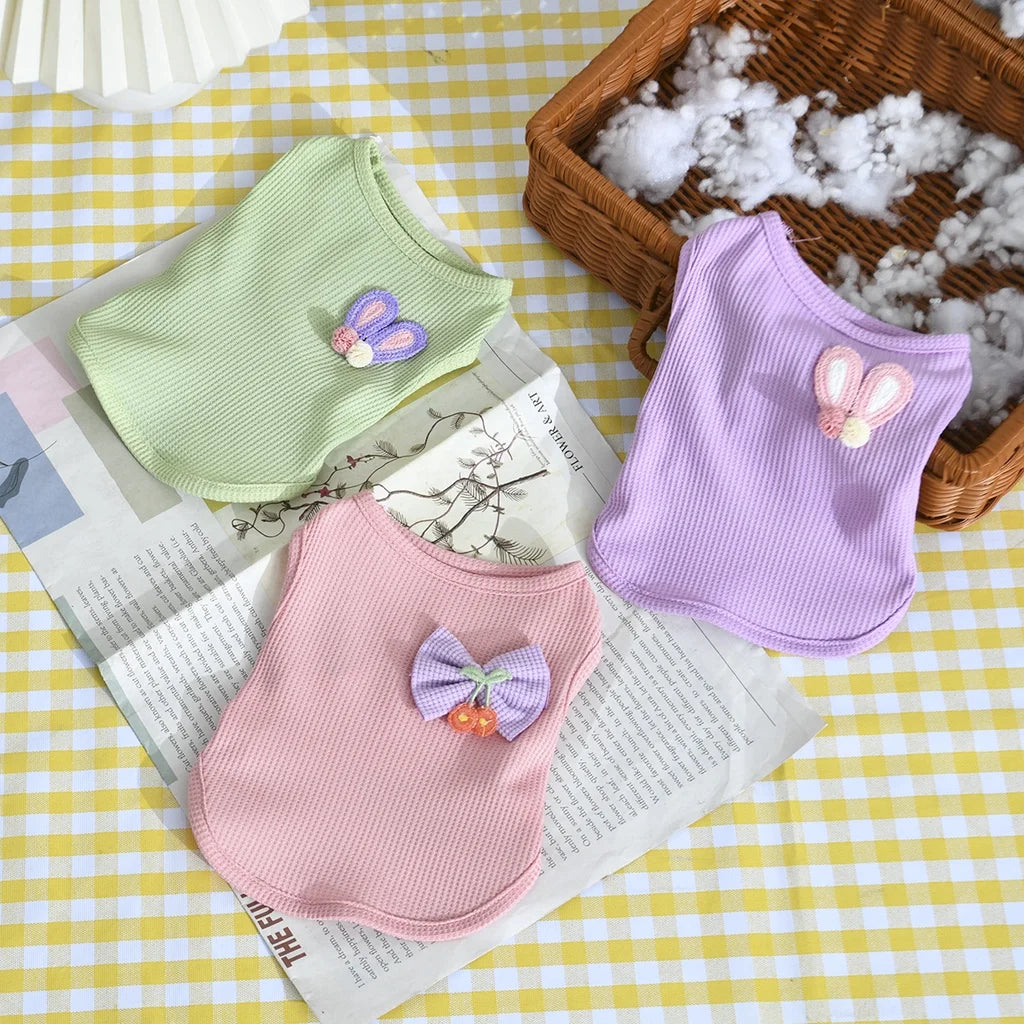 Breathable Summer Pet Vest for Dogs & Cats – Cute Butterfly & Rabbit Design