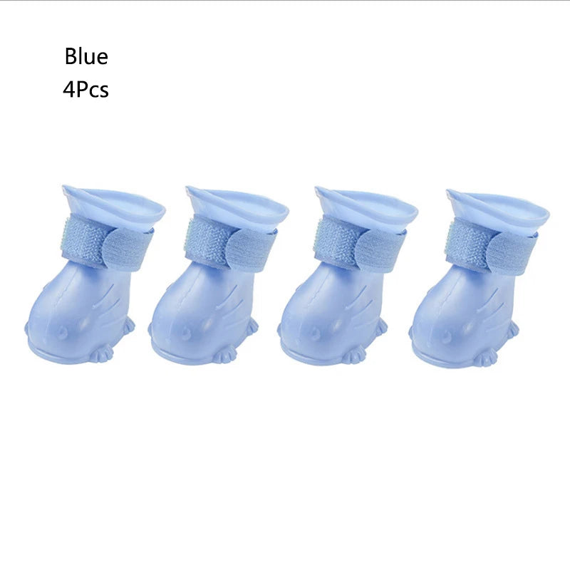 Waterproof Pet Rain Boots Anti-Slip Silicone Shoes for Dogs and Cats