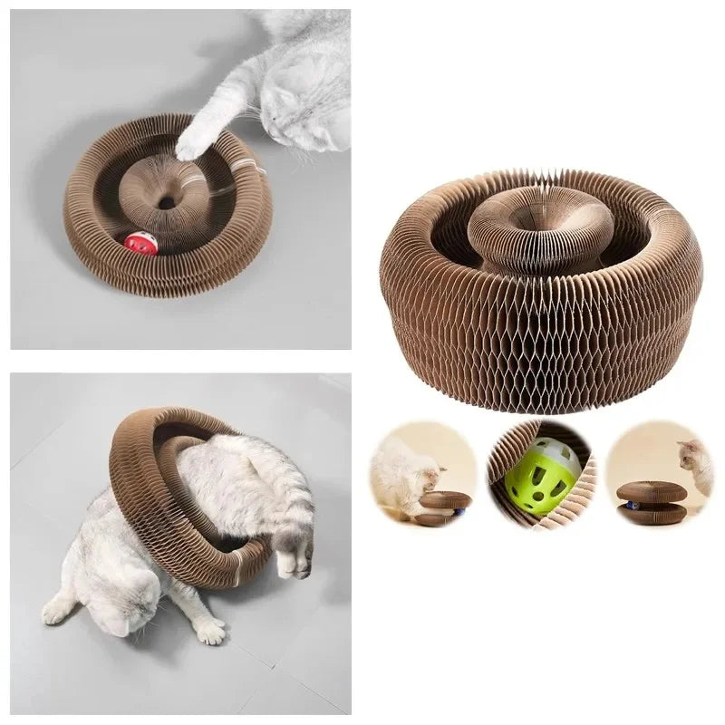 Cat Scratching Board with Ball Interactive Corrugated Scratch Toy for Cats