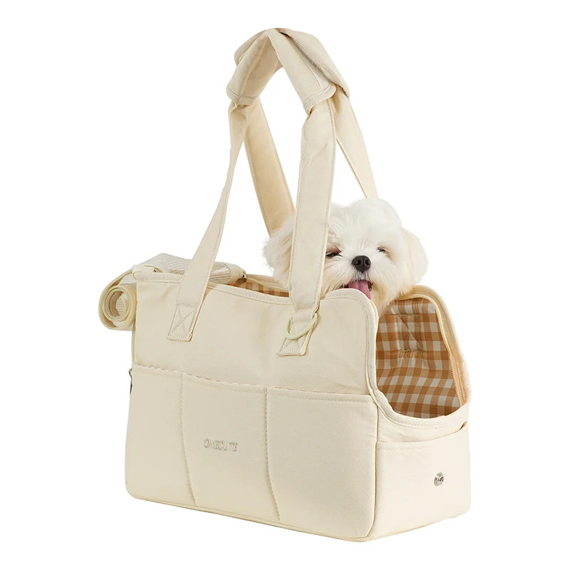 Dog Carrier Sling Bag – Soft Cotton Hands-Free Pet Travel Shoulder Bag