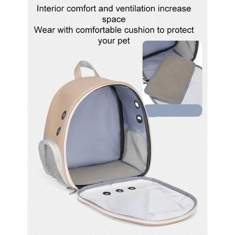 Luxury Pet Backpack | Stylish Transparent Cat & Small Dog Carrier Bag