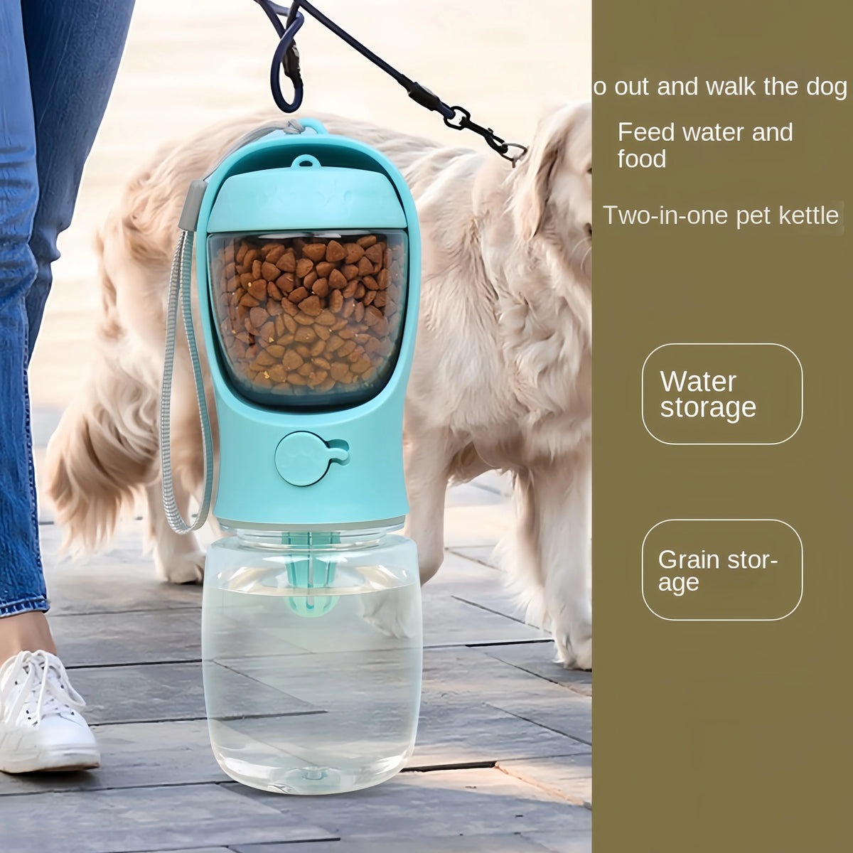Portable Dog Water Bottle & Food Storage Container