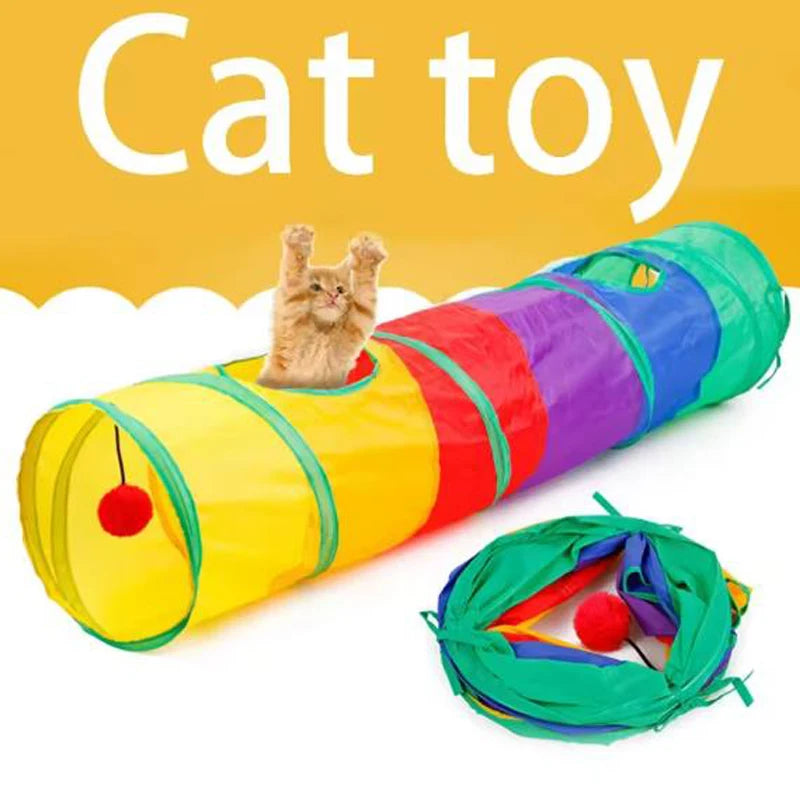 Collapsible Cat Tunnel Toy Interactive Play Tube for Cats and Puppies Indoor Outdoor