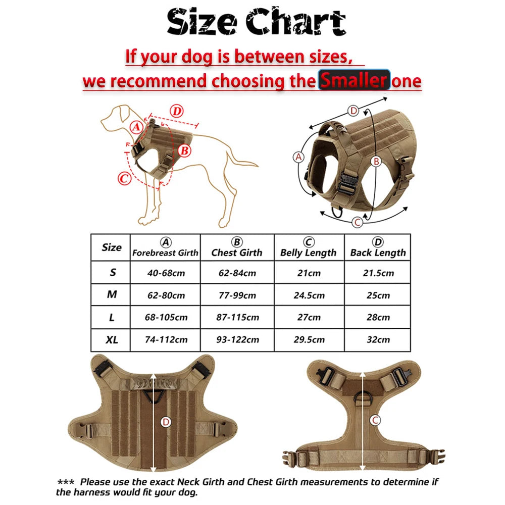 TitanGuard Tactical Dog Harness | Heavy Duty No-Pull Training Vest for Large & Medium Dogs | Bark & Whiskers