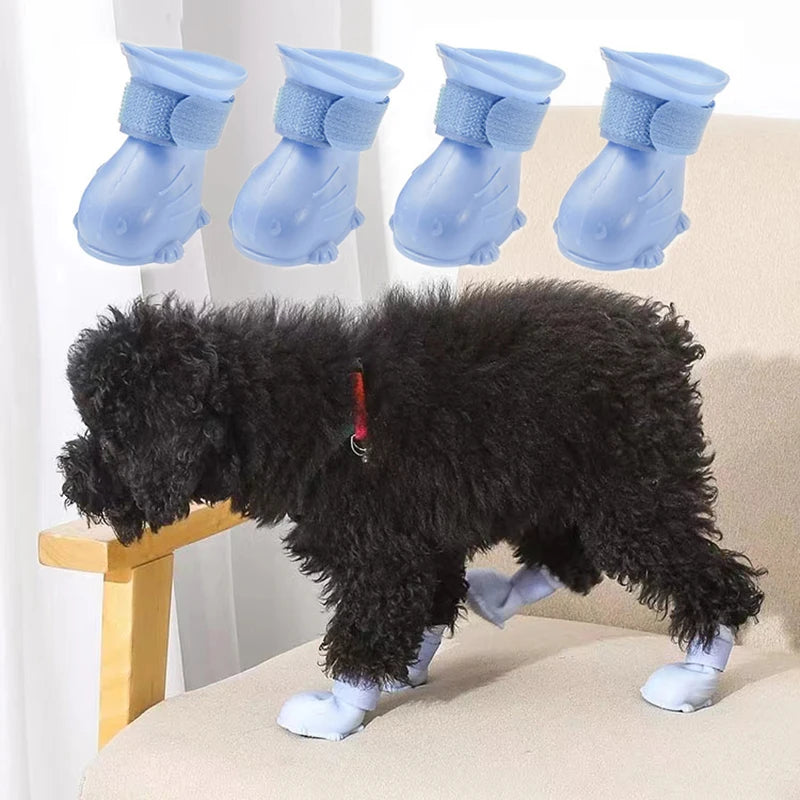 Waterproof Pet Rain Boots Anti-Slip Silicone Shoes for Dogs and Cats