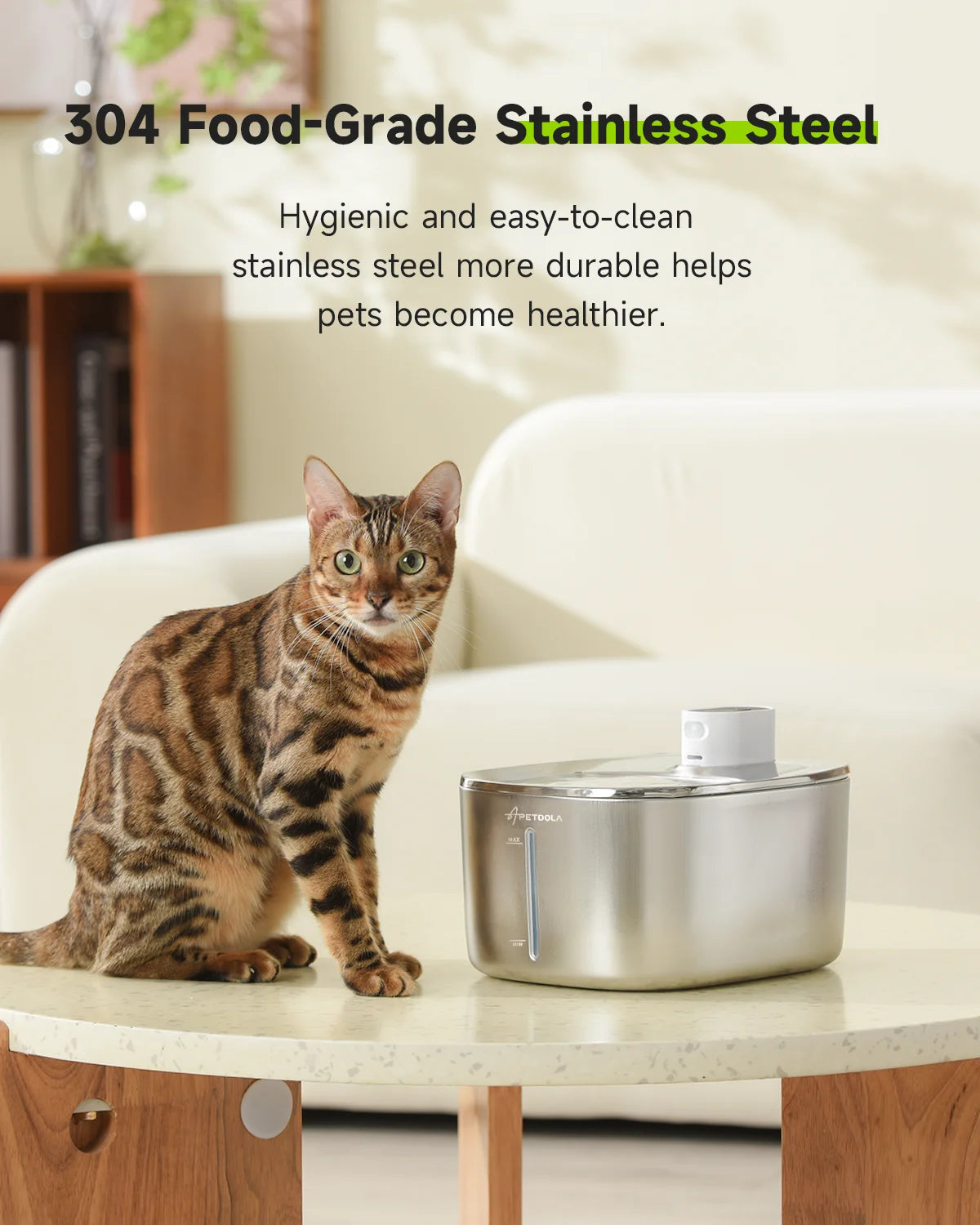 4L Cordless Pet Water Fountain | Stainless Steel Smart Sensor Cat & Dog Fountain