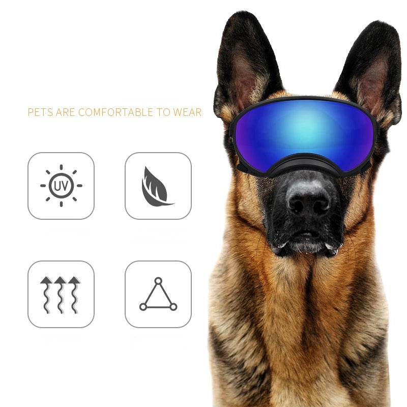 Dog Ski Goggles Anti Fog UV Protection Windproof Adjustable Pet Sunglasses