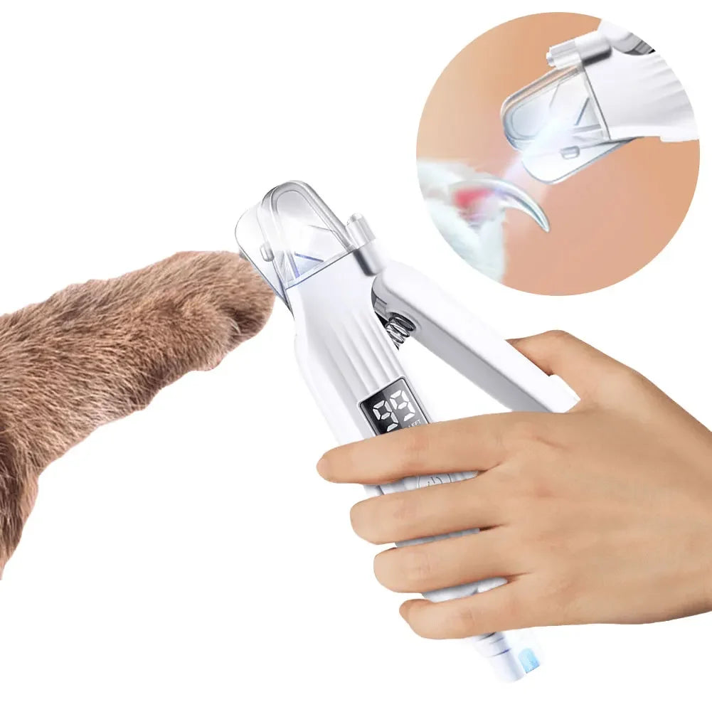 2-in-1 Dog & Cat Nail Grinder | Quiet Rechargeable Clipper with LED