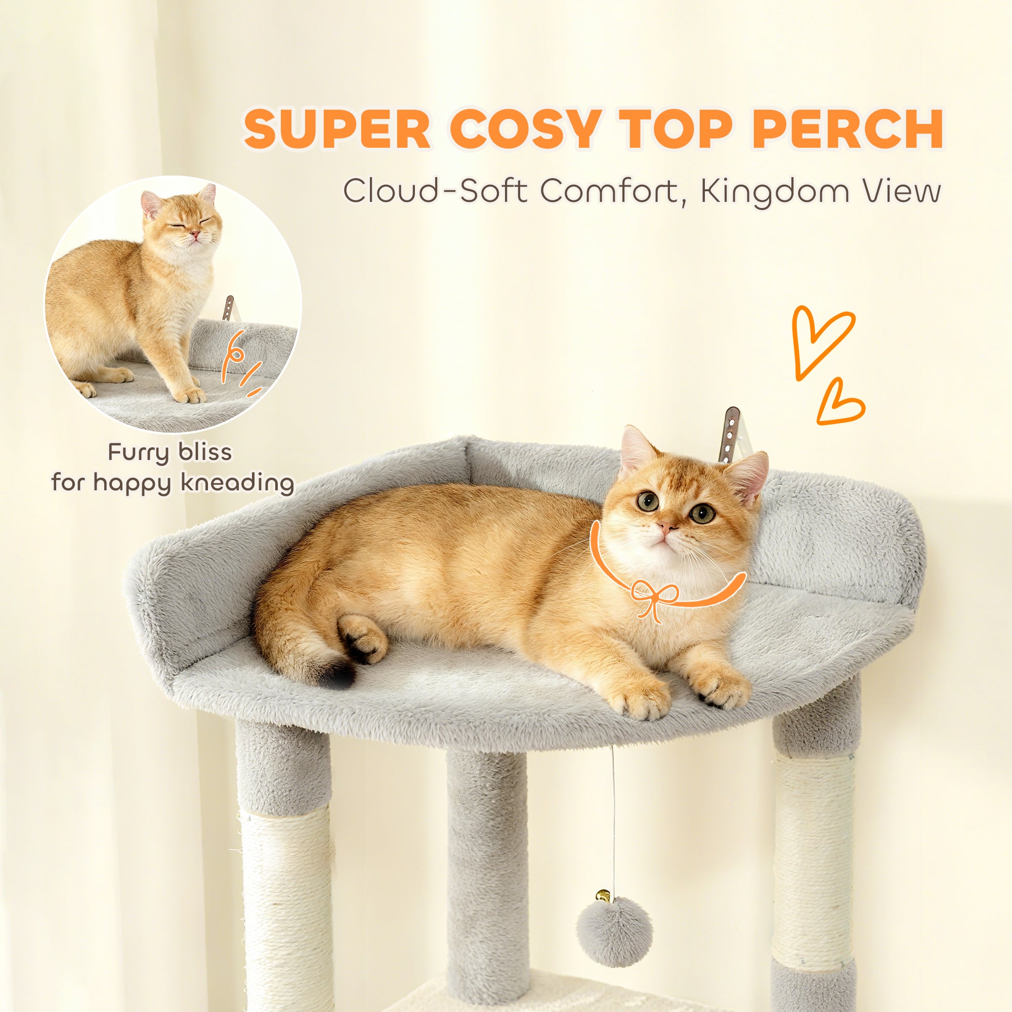 SkyHaven Premium Cat Tree with Hammock, Hideouts & Scratching Posts – 170 cm