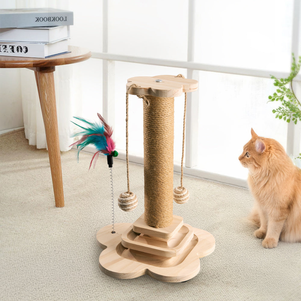 Space-Saving Sisal Rope Cat Toy – Natural Scratching & Play Enrichment