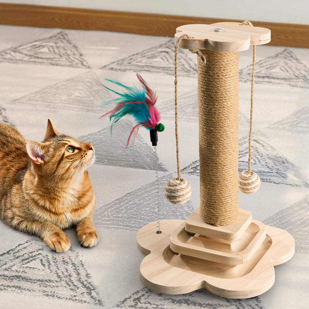 Space-Saving Sisal Rope Cat Toy – Natural Scratching & Play Enrichment