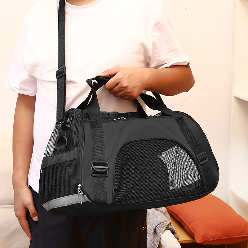 Breathable Mesh Pet Carrier Backpack for Small & Medium Pets with Adjustable Shoulder Strap